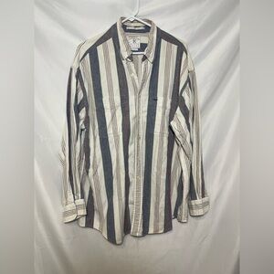 Striped Men's Button Down Shirt 100% Cotton